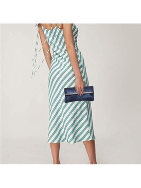 Diane Von Furstenberg Glitter ✨ Navy Suede Clutch